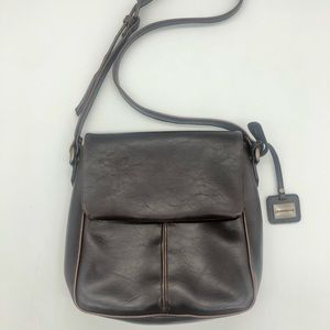 Genuine Leather Liz Claiborne Dark Brown Crossbody Purse
